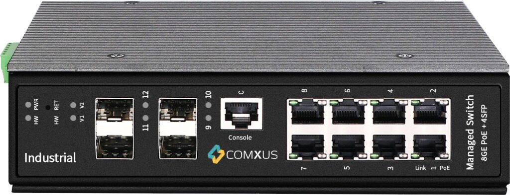 8 Port Managed Industrial Grade Switch With 4 Giga Uplink SFP
