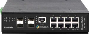 8 port industrial grade poe switch with 4 sfp uplink ports