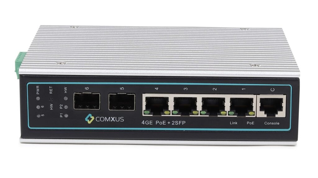 4 Port Managed Industrial-Grade PoE Switch With 2 SFP – Comxus