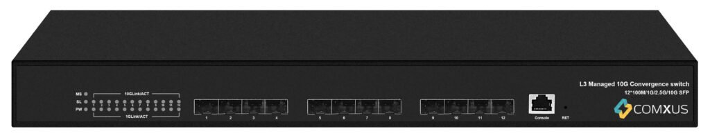 12 Port 10G Managed Stackable Network Fiber Switch