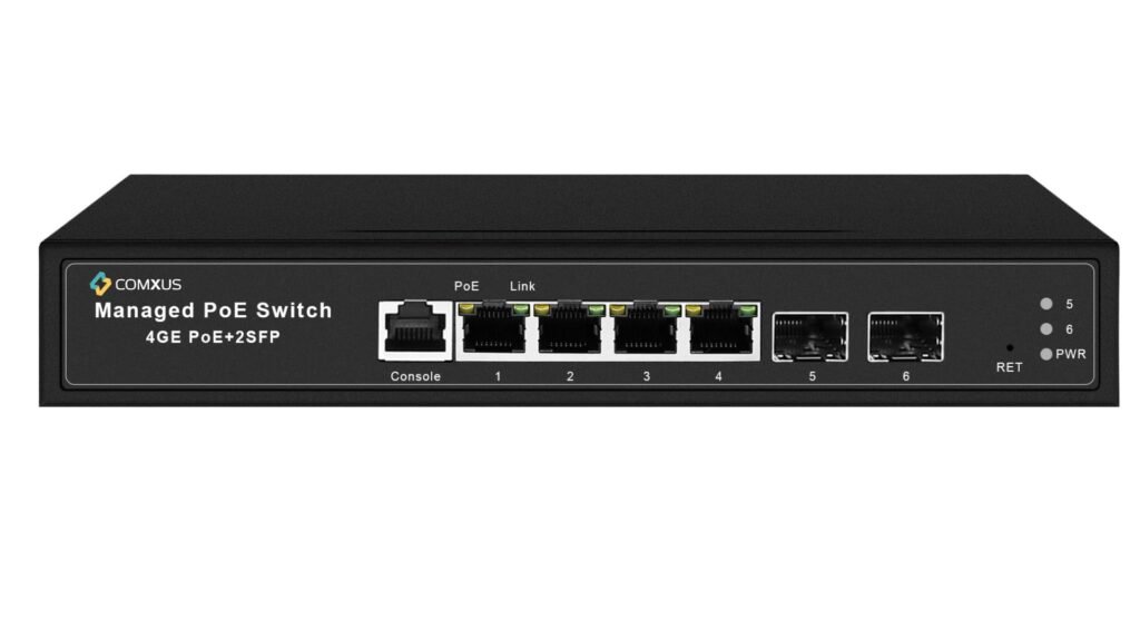 4 Port Managed PoE Network Switch with 2G Uplink SFP