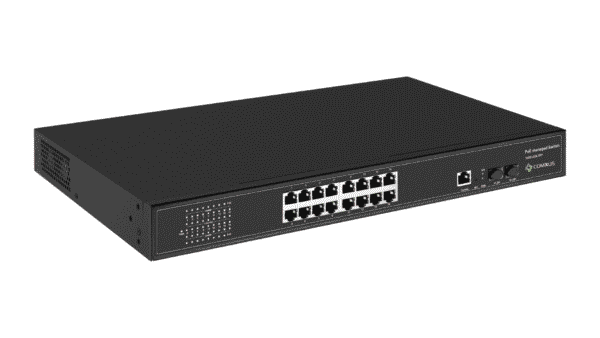 comxus 16 port l2 switch with 2 sfp port side image