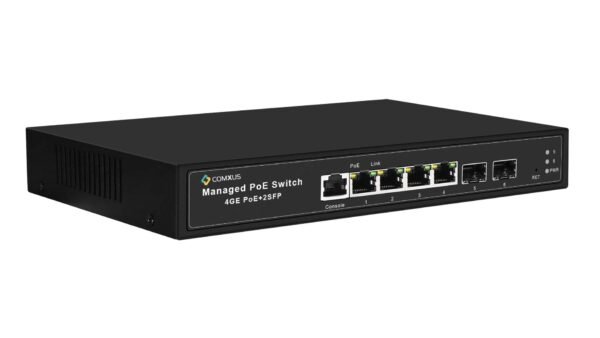 4 PORT NETWORK MANAGED POE SWITCH WITH 2 SFP side image