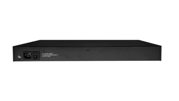 Comxus 8 port network poe switch with 4 combo ports back view