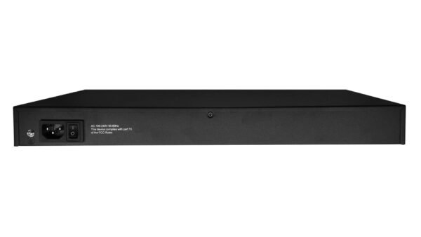 Comxus 8 port network poe switch with 4 combo ports back view