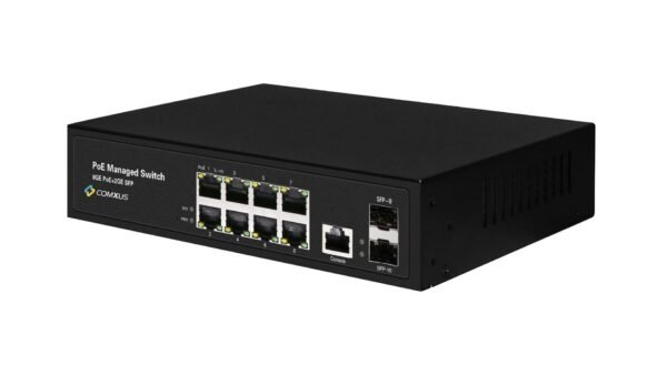 l2 8 port switch with 2 sfp side view