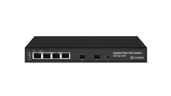 Comxus 4 port network poe switch front view
