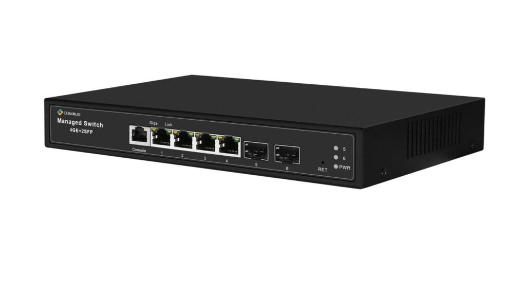 4 Port network managed Switch side 1
