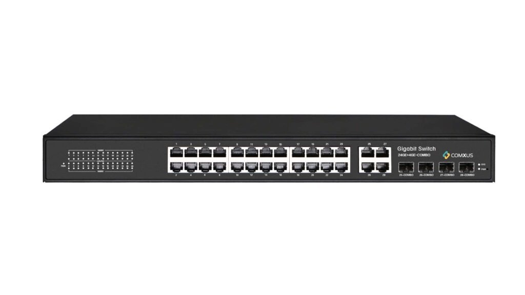 Comxus 24 Port Unmanaged Network Switch with 4G Uplink SFP