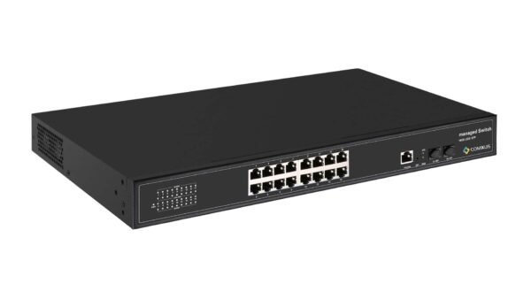 Comxus 16 port network managed switch with 2 sfp port side