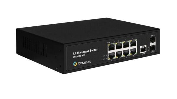 comxus 8 port network managed switch with 2 sfp port side image