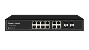 Comxus 8 port network switch with 4 combo SFP ports front image