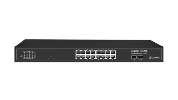 Comxus 16 port network switch with 2 sfp front