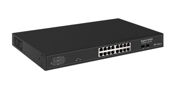 Comxus 16 port network switch with 2 sfp port side 1