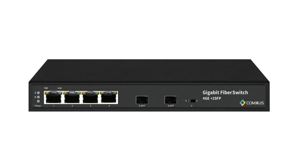 Comxus 4 Port Unmanaged Network Switch with 2 SFP Port