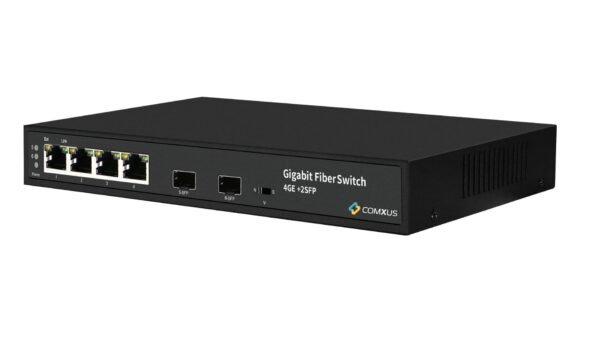 Comxus 4 port unmanaged network switch with 2 sfp side 1