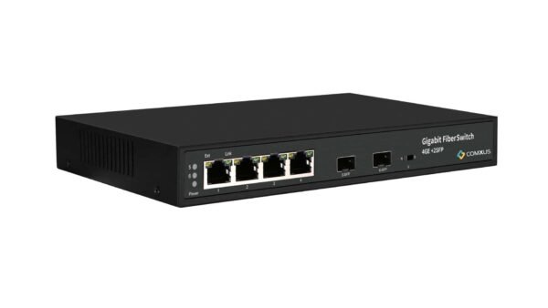Comxus 4 port unmanaged network switch with 2 sfp side