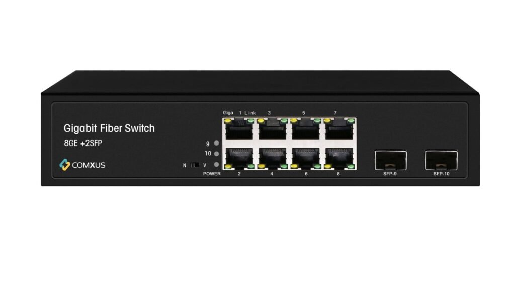Comxus 8 Port unmanaged Network Switch with 2G Upink SFP