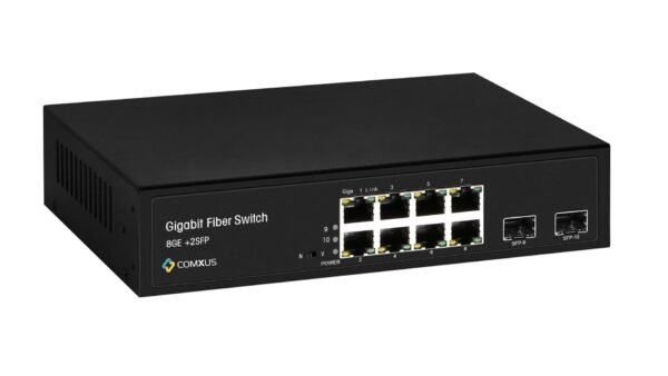Comxus 8 port network switch with 2 sfp uplink port side image 1