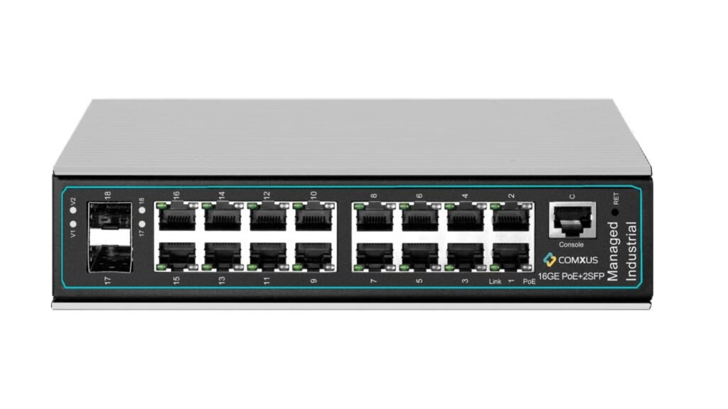 16 Port Managed Industrial Grade Switch With 2 Giga Uplink SFP