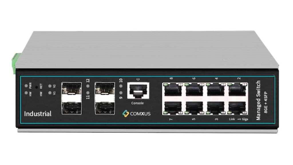 8 Port Network Industrial Grade Managed Non PoE Switch With 4 SFP Port