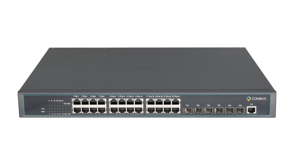 24-Port Managed PoE 1G Stackable Switch with 6 SFP Ports