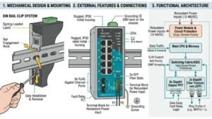 Comxus Din Rail Mount Industrial Switch