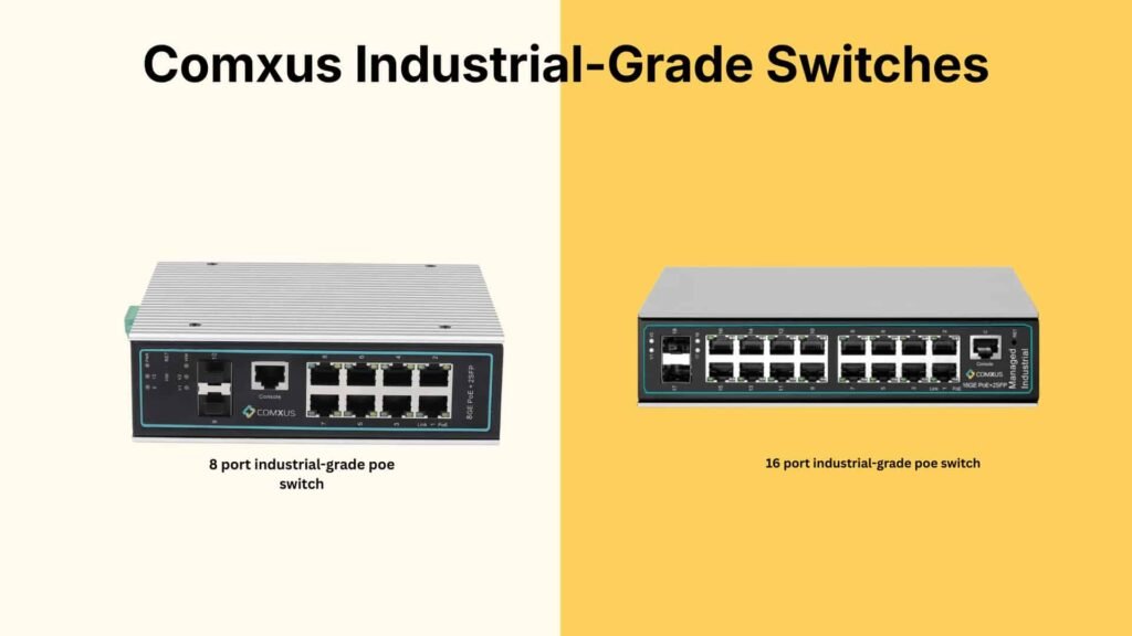 8 port and 16 port industrial grade ethernet switches