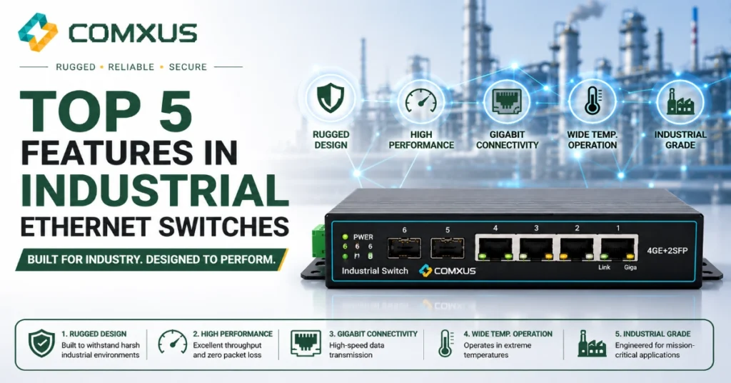 Top 5 Features in Industrial Ethernet Switches